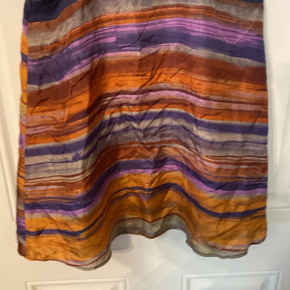 Anthropologie Left of Center Silk Flowy watercolor Striped Tank Sleeveless Top - Picture 7 of 10